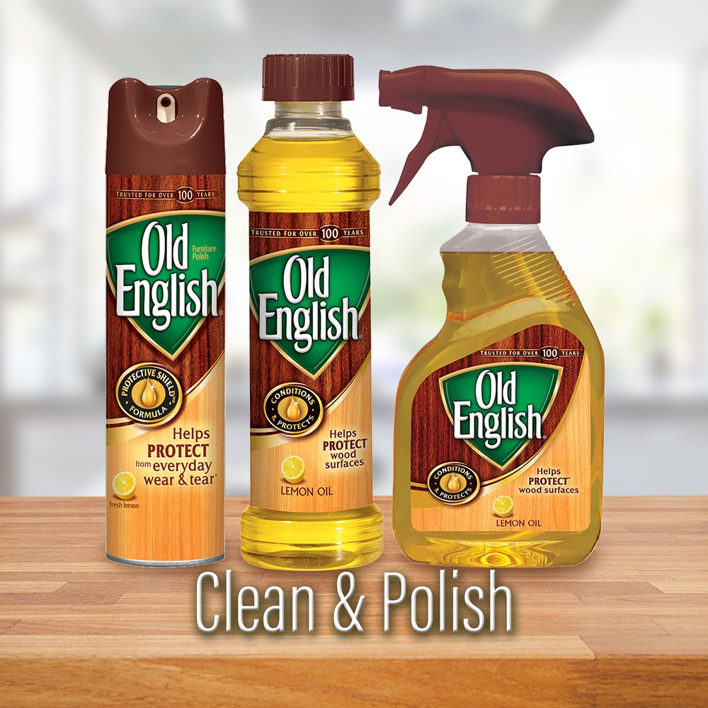 Old English Aerosol Wood Protector & Cleaner, Fresh Lemon (Pack of 2)