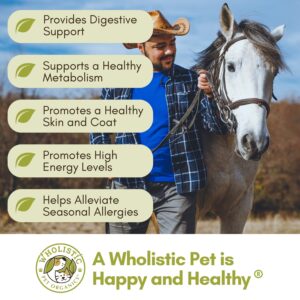 Wholistic Pet Organics Equine Complete: Horse Multivitamin for Total Body Health - Horse Supplement with Vitamins, Minerals, Prebiotics, Probiotics, Antioxidants and More - 4 Lb