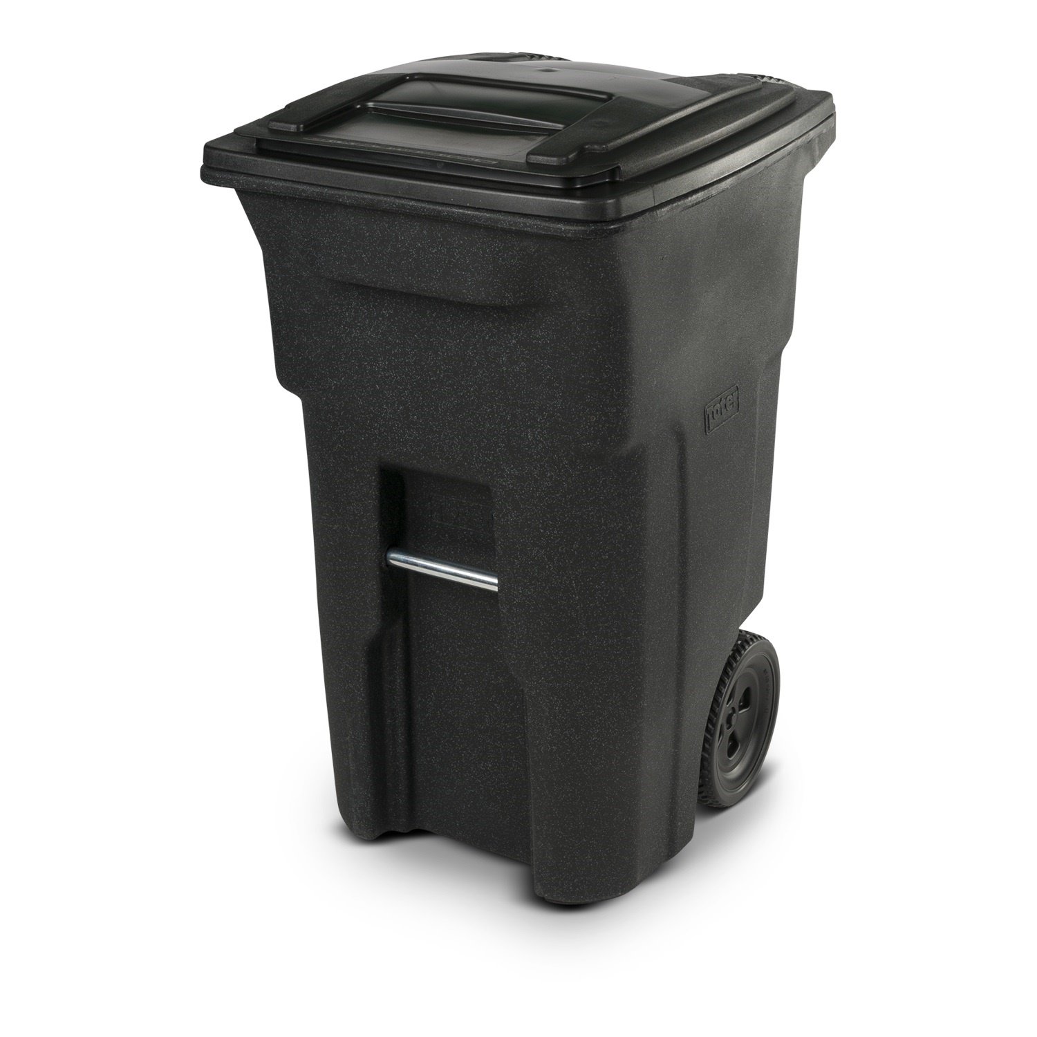 Toter 25564-R1209 Residential Heavy Duty Two Wheeled Trash Can, Blackstone, 64 Gallon