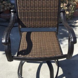 Patio Bar Stool Set of 4 Swivel Outdoor Santa Clara Cast Aluminum Furniture Dark Bronze