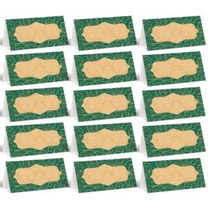 unique 4" elegant christmas place cards green & gold | 16 pcs, multi