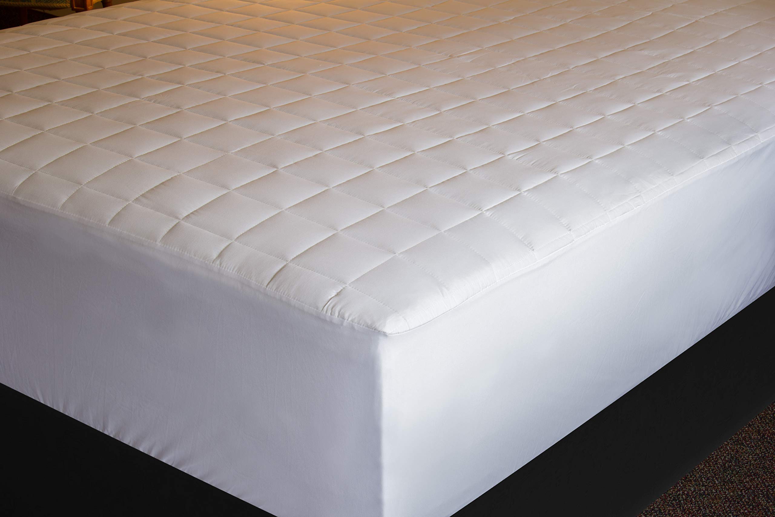 Quilted Fitted Mattress Pad (Twin XL ) Hypoic, Mattress Topper, Stretches up to 18 Inches Deep, by Assure Sleep Collection