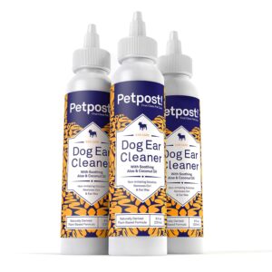 Petpost | Dog Ear Cleaner - Natural Coconut Oil Solution - Best Remedy for Odor - Dog Ear Problems - Chemical & Irritant Free 8 oz.