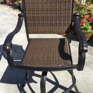 Patio Bar Stool Set of 4 Swivel Outdoor Santa Clara Cast Aluminum Furniture Dark Bronze