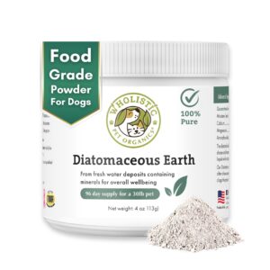 wholistic pet organics de for dogs organic food grade for dogs - 4 oz - safe non-chemical freshwater silica improves overall health