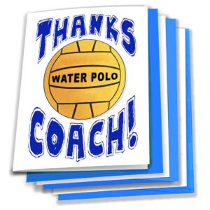 3-pack thanks awesome water polo coach (5x7") sports powercard greeting cards - awesome for water polo players, coaches and fans - they'll love 'em!