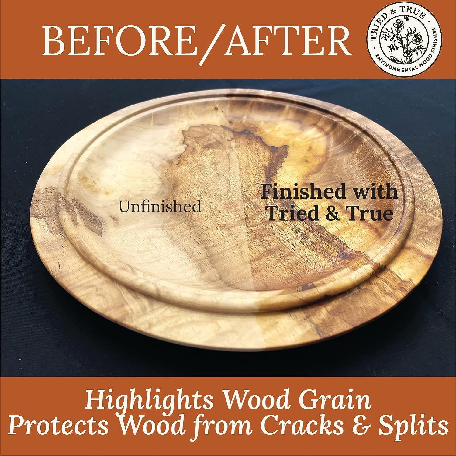 Tried & True Danish Oil, Pint - Pure Polymerized Linseed Oil Wood Finish, Ideal for Furniture, Rustic Pieces, & Priming Wood for other oil or epoxy-based products - Food Safe, Simple, Fast Curing