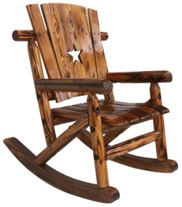 leigh country tx 93772 char-log children's rocker with star, child's, brown