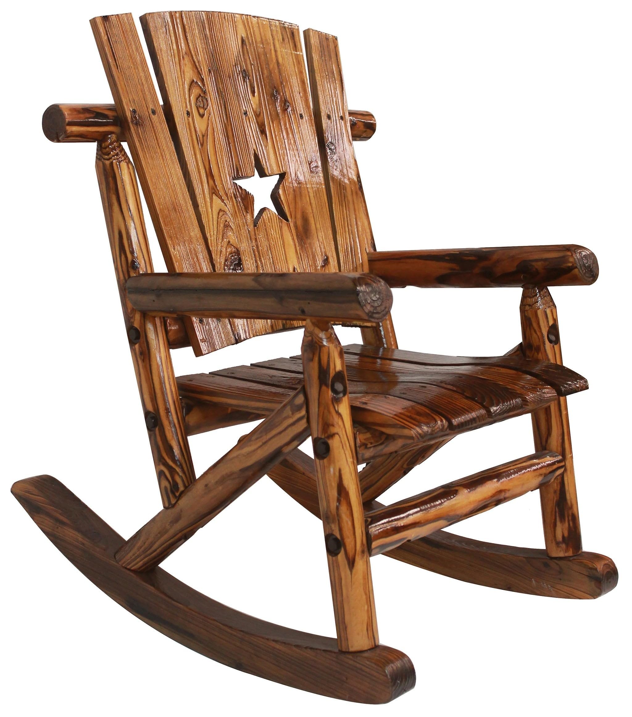 Leigh Country TX 93772 Char-Log Children's Rocker with Star, Child's, Brown