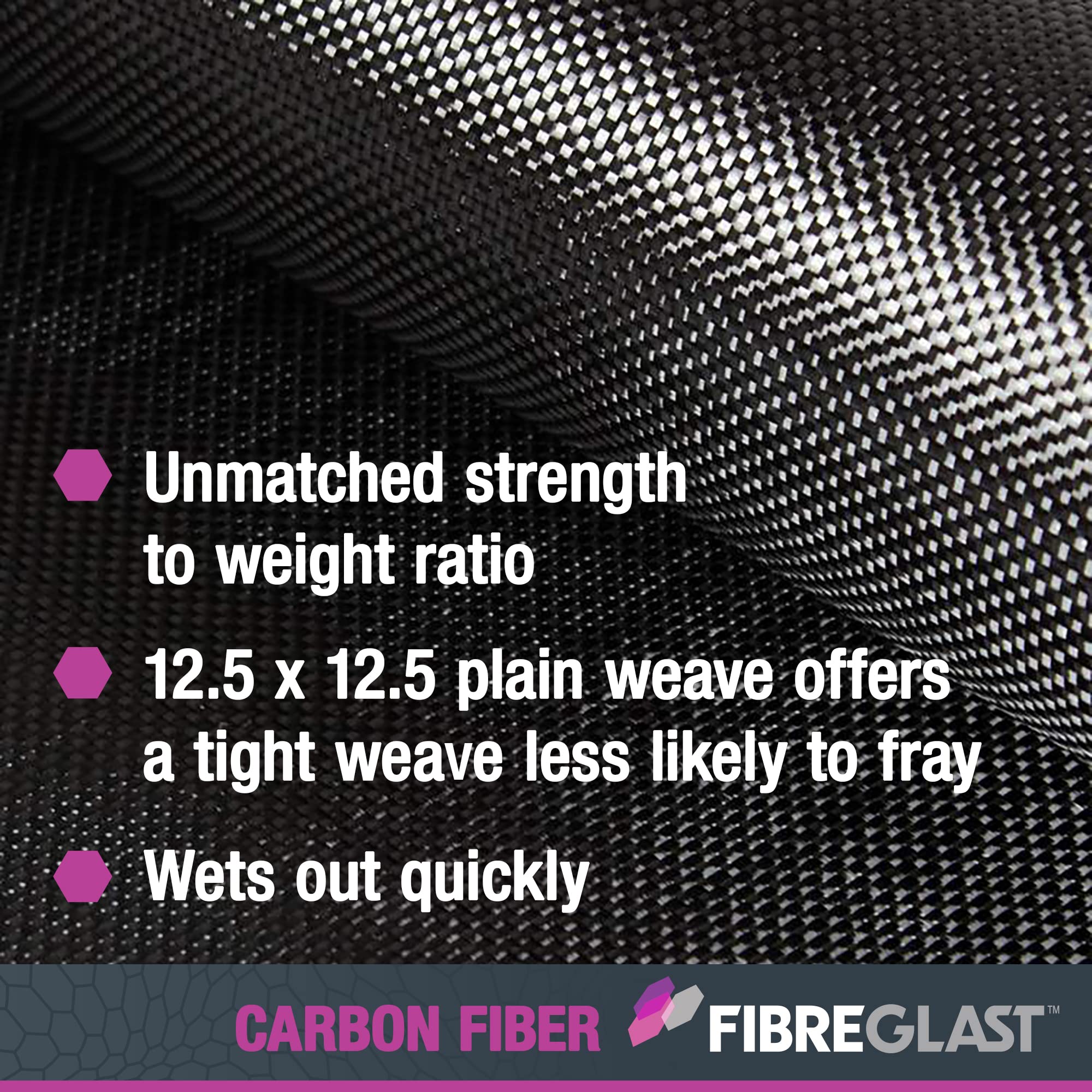 Fibre Glast Carbon Fiber Cloth Mat – High Strength Lightweight Aerodynamic Graphite Fabric for Auto, Aerospace, Boat Builds & Repairs – Epoxy & Resin Compatible, Black, 6 Oz, 3 Yards – Made in USA