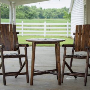 Leigh Country Bar Arm Chair with Star, Solid Back