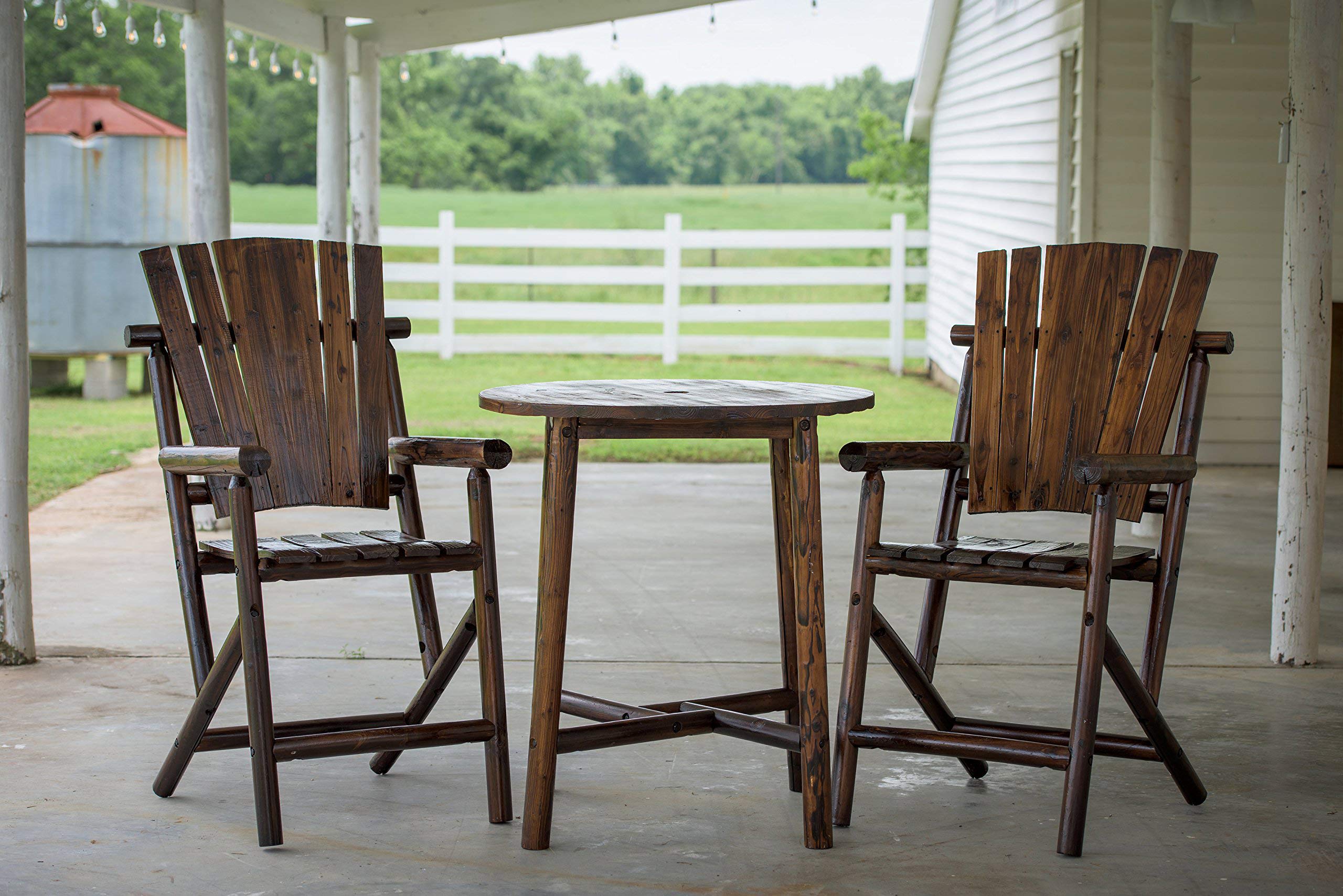 Leigh Country Bar Arm Chair with Star, Solid Back