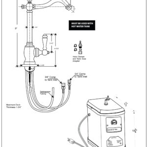 Westbrass D204H-07 Victorian 9" 1-Handle Hot Water Dispenser Faucet with Instant Heating Tank System, Satin Nickel