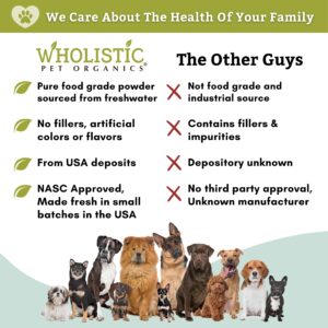 Wholistic Pet Organics DE for Dogs Organic Food Grade for Dogs - 4 Oz - Safe Non-Chemical Freshwater Silica Improves Overall Health