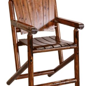 Leigh Country Bar Arm Chair with Star, Solid Back