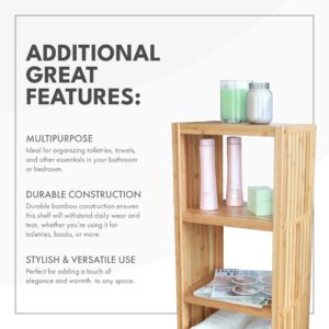 ToiletTree Products Bamboo Freestanding Organizing Shelf - Wooden Bathroom Shelf to Store Toiletries - Bamboo Shelf to Use in The Bathroom, Bedroom, and More - 5-Tier Shelf