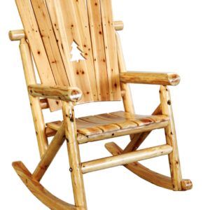 Leigh Country TX 95104 Aspen Single Rocker with Pine Tree Cutout, Natural