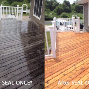 Seal-Once Nano+Poly Penetrating Wood Sealer with Polyurethane - Premium Waterproof Sealant -1 Gallon & Clear