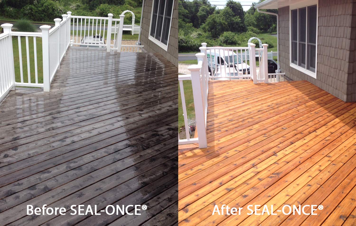 Seal-Once Nano+Poly Penetrating Wood Sealer with Polyurethane - Premium Waterproof Sealant -1 Gallon & Clear