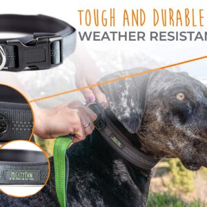 Mighty Paw Dog Collar - Neoprene Padded - Reflective for Running - Extra Comfort for Active Dogs - Premium Quality Reflective Collar - Comfortable Dog Collar for All Dog Breeds - Heavy Duty Dog Collar