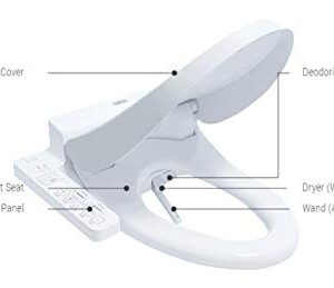 TOTO SW2014#01 A100 Electronic Bidet Toilet Cleansing Warm Water and Heated Seat, Elongated, Cotton White