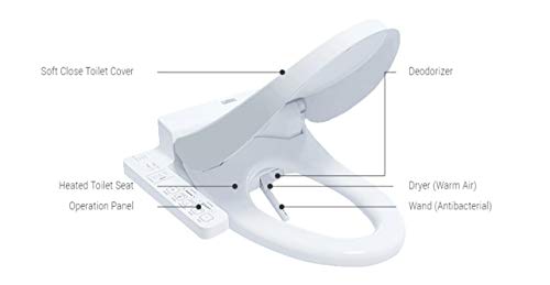 TOTO SW2014#01 A100 Electronic Bidet Toilet Cleansing Warm Water and Heated Seat, Elongated, Cotton White