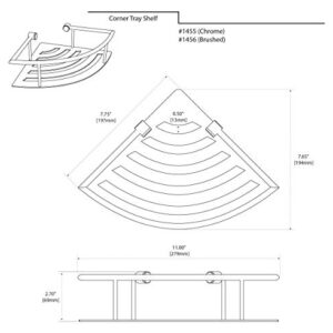 Gatco 1456 Elegant Corner Shelf, Brushed, 11"