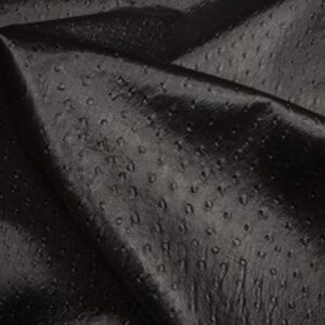 Mybecca Black Ostrich Vinyl 54" Wide Textured Faux Leather Great for Upholstery & Bags (1 Yard)