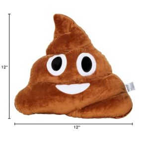 EvZ Emoji Poo Face Emoticon Cushion Stuffed Plush Soft Pillow, Official Certified, 35cm Brown