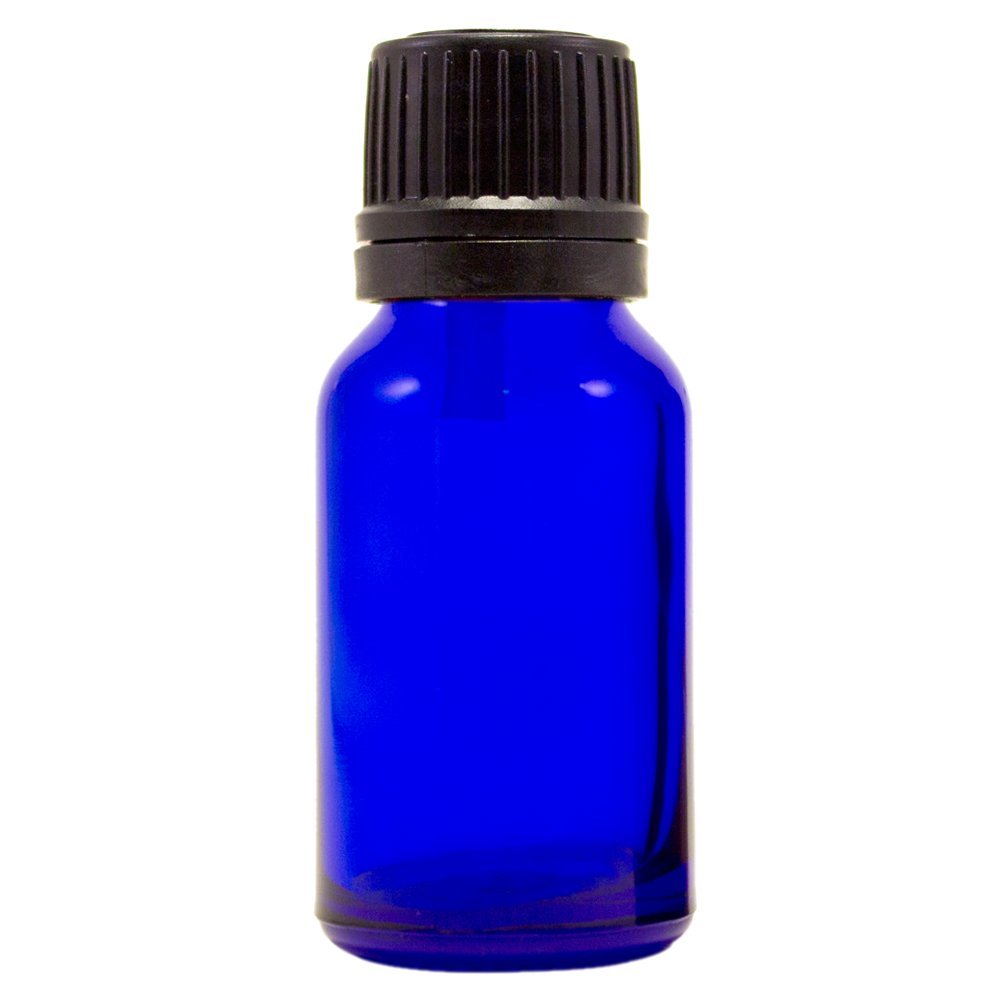 15 ml (1/2 fl oz) Cobalt Blue Glass Bottle with Euro Dropper (24 Pack)