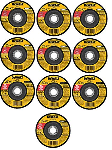 DEWALT DW4514B5 4-1/2-Inch by 1/4-Inch by 7/8-Inch Metal Grinding Wheel - 10 Pack