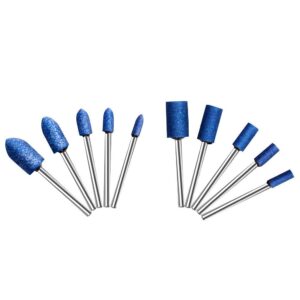 AUTOTOOLHOME 1/8" Shank Abrasive Mounted Stone Grinding Bits Sanding Drill Bit for Rotary Tool Flap Wheel for Grinding, Polishing, Deburring Ferrous Metal 10 Pack