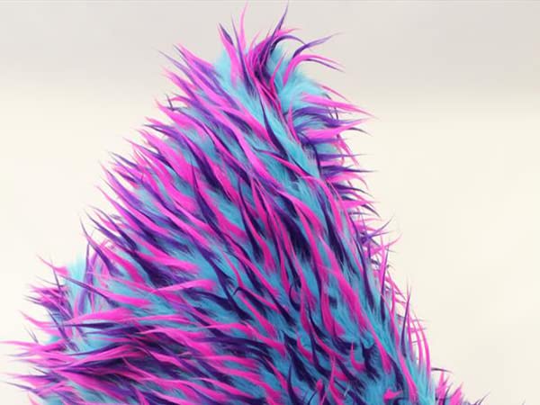 Faux Fake Fur Fabric Long Pile 3 Tone Spike Turquoise Purple Fuchsia / 60" Wide/Sold by The Yard