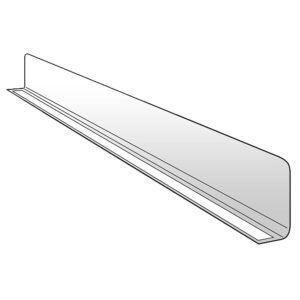 clear plastic shelf divider 1" h x 17-9/16" l with adhesive mount by clipstrip