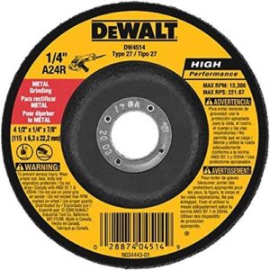 DEWALT DW4514B5 4-1/2-Inch by 1/4-Inch by 7/8-Inch Metal Grinding Wheel - 10 Pack