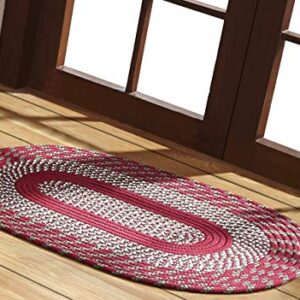 Better Trends Newport Braid Collection is Durable and Stain Resistant Reversible Indoor Utility Rug 100% Polypropylene in Vibrant Colors, 22" x 40" Oval, Barn Red