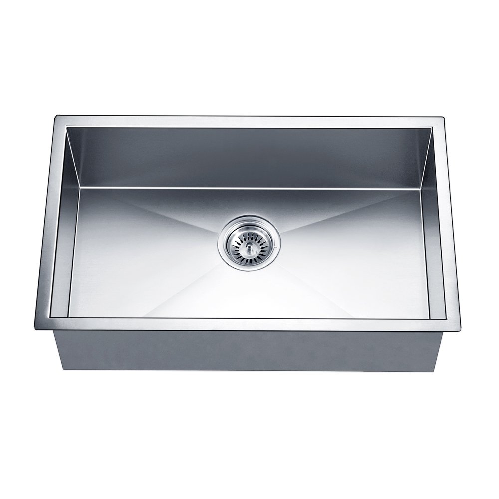 Daweier ESQ280900 Square Sink Single Bowl, 18 Gauge