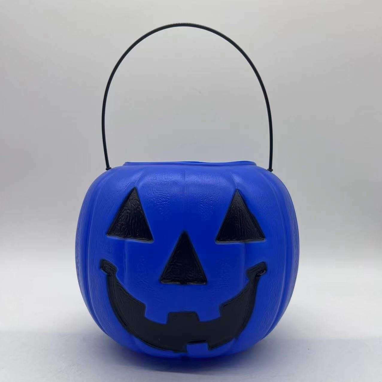 Halloween Pumpkin Jack O' Lantern Candy Bucket (Blue)