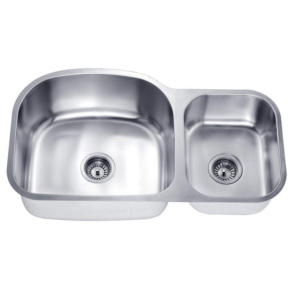 Daweier ES331814R Sink Double Bowls with Small Bowl on Right, 18 Gauge