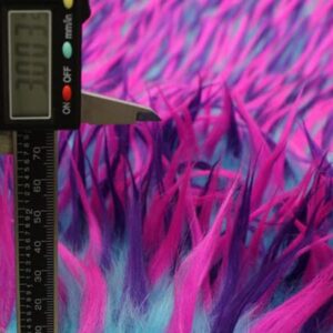 Faux Fake Fur Fabric Long Pile 3 Tone Spike Turquoise Purple Fuchsia / 60" Wide/Sold by The Yard