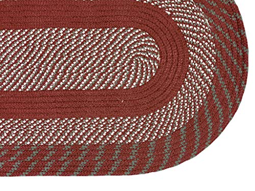 Better Trends Newport Braid Collection is Durable and Stain Resistant Reversible Indoor Utility Rug 100% Polypropylene in Vibrant Colors, 22" x 40" Oval, Barn Red