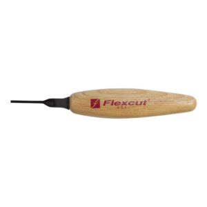 flexcut wood carving tools 45 degree 1.5 mm micro parting tool mt31 | for miniature and fine detail work | 1095 high carbon steel blade | ash hardwood handle | made in the u.s.a.