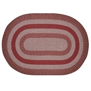 Better Trends Newport Braid Collection is Durable and Stain Resistant Reversible Indoor Utility Rug 100% Polypropylene in Vibrant Colors, 22" x 40" Oval, Barn Red