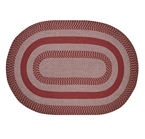 Better Trends Newport Braid Collection is Durable and Stain Resistant Reversible Indoor Utility Rug 100% Polypropylene in Vibrant Colors, 22" x 40" Oval, Barn Red