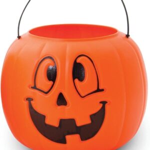 Halloween Pumpkin Jack O' Lantern Candy Bucket (Orange)