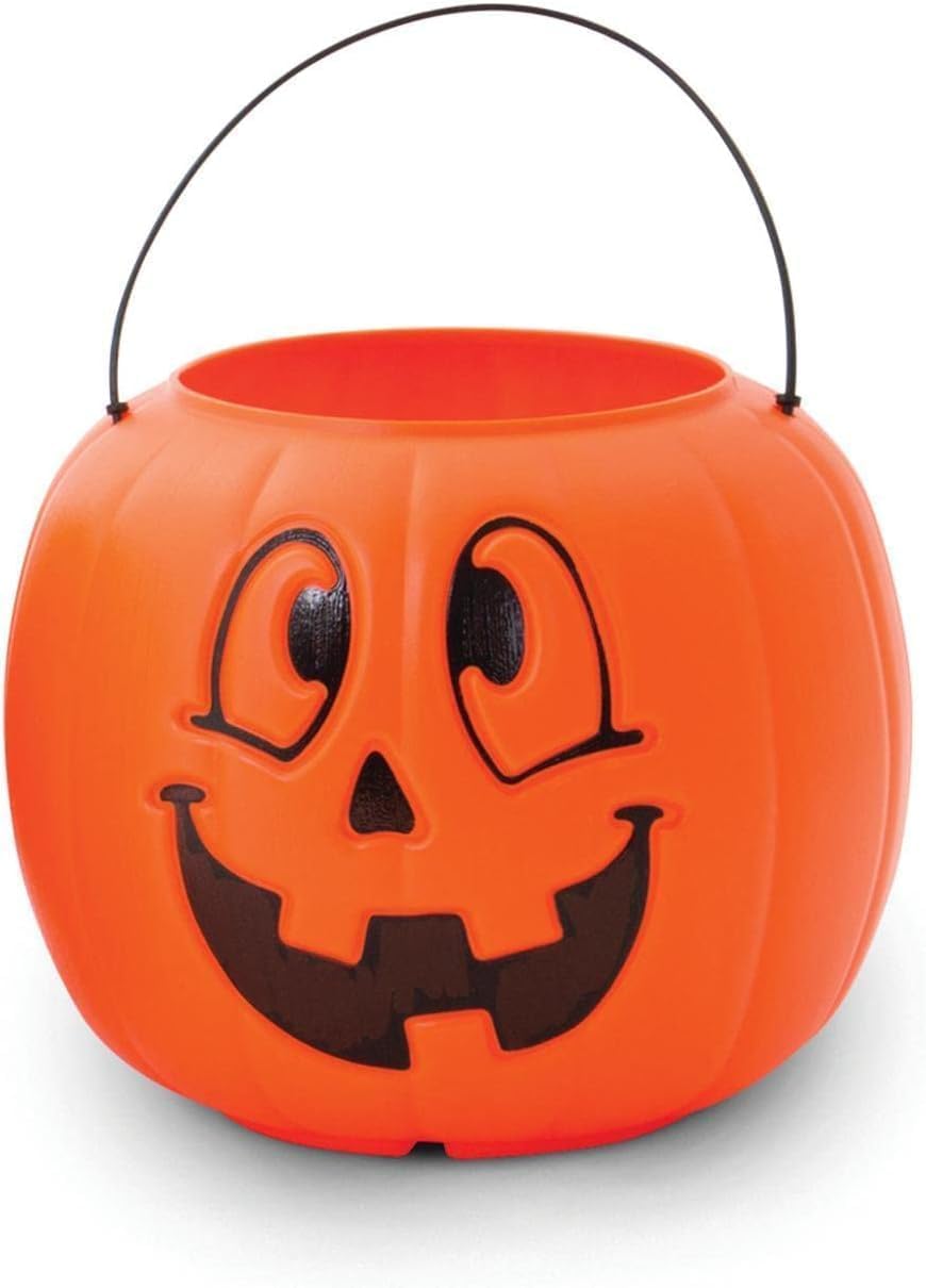 Halloween Pumpkin Jack O' Lantern Candy Bucket (Orange)