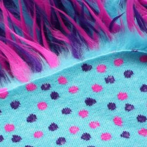 Faux Fake Fur Fabric Long Pile 3 Tone Spike Turquoise Purple Fuchsia / 60" Wide/Sold by The Yard