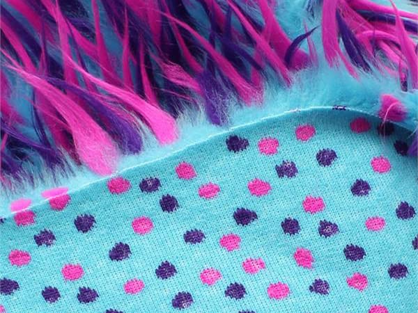 Faux Fake Fur Fabric Long Pile 3 Tone Spike Turquoise Purple Fuchsia / 60" Wide/Sold by The Yard