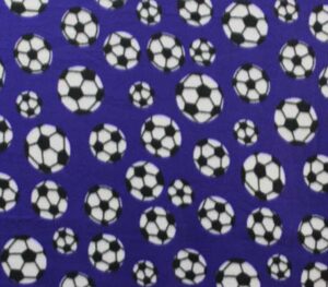 polar fleece fabric anti pill prints *soccer ball violet* / 60" wide/sold by the yard n-311