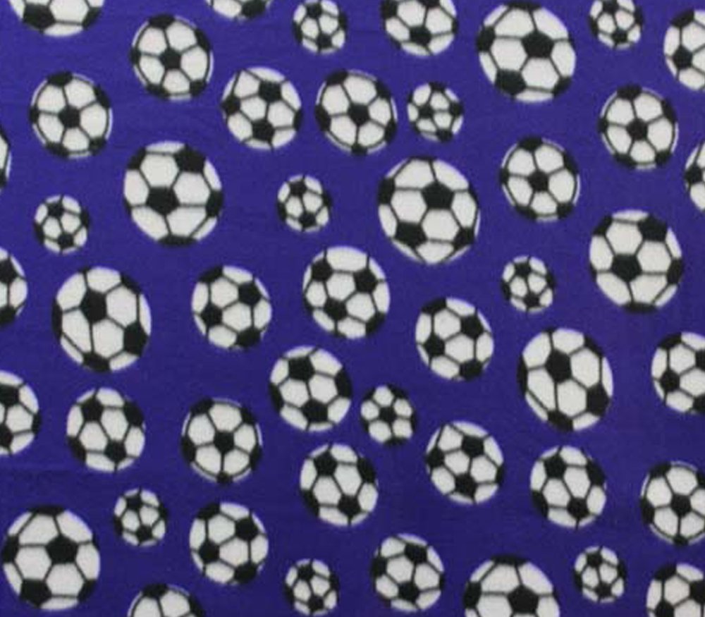 Polar Fleece Fabric Anti Pill Prints *Soccer Ball Violet* / 60" Wide/Sold by The Yard N-311